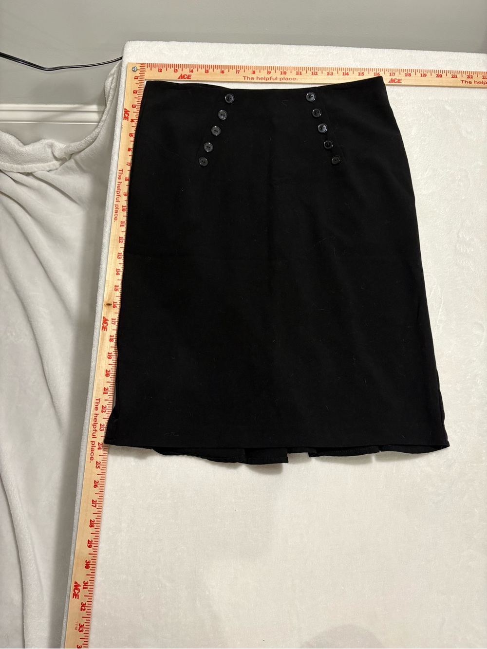 B-Wear Byer California Classic Black Button-Detail Pencil Skirt